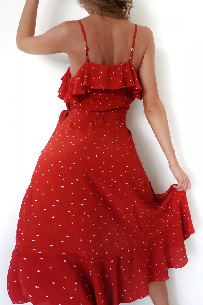 wrap dress red heart