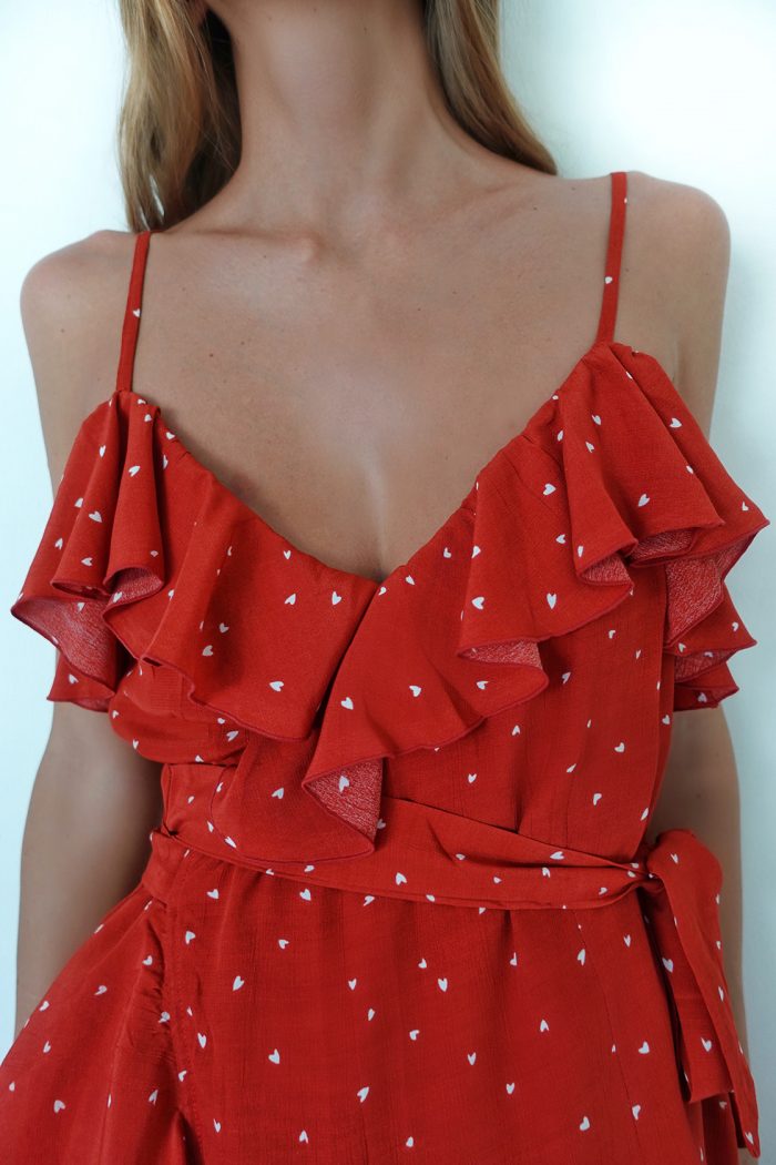 wrap dress red heart